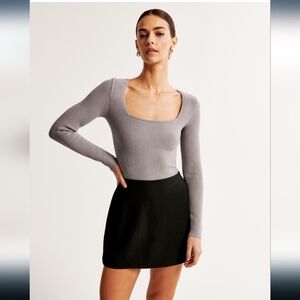 Abercrombie & Fitch Size S Bodysuit Long Sleeve Ottoman Square Neck
